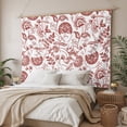 thumbnail image 3 of Boho Red Floral Tapestry for Bedroom Wall Hanging Tapestry, Vintage Farmhouse Paisley Plant Leaf Ceiling Backdrop Tapestries Poster Blanket Wall Decor for Teens Room Living Room Dorm 59" x 90", 3 of 8