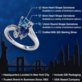 thumbnail image 2 of Gem Stone King 925 Sterling Silver Persian Blue Moissanite Blue Created Sapphire and White Diamond Ring for Women (1.63 Cttw, Heart Shape 6MM, Gemstone Birthstone, Size 8), 2 of 6