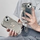 thumbnail image 2 of Funda de teléfono con correa de cadena de perlas de corazón 3D chapada en plata de estrella de Corea Y2K para iPhone 14, 13, 12, 11 Pro Max, X, XS, XR, 7, 8, regalo de concha suave Fivean unisex, 2 of 2