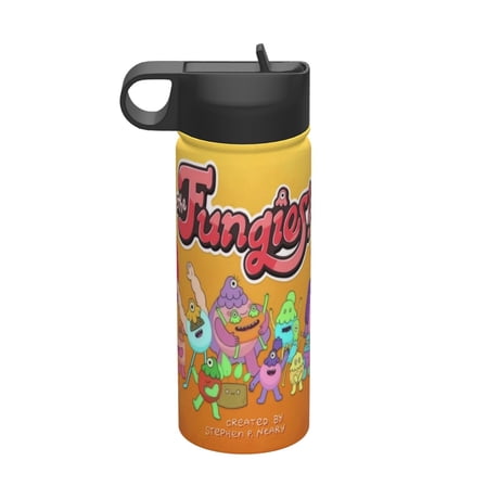 The Fungies Kids Insulated Water Bottle With Straw - 18 Oz Stainless Steel Double Wall Vacuum Cup, Leakproof, Bpa Free, Suitable For Boys And Girls