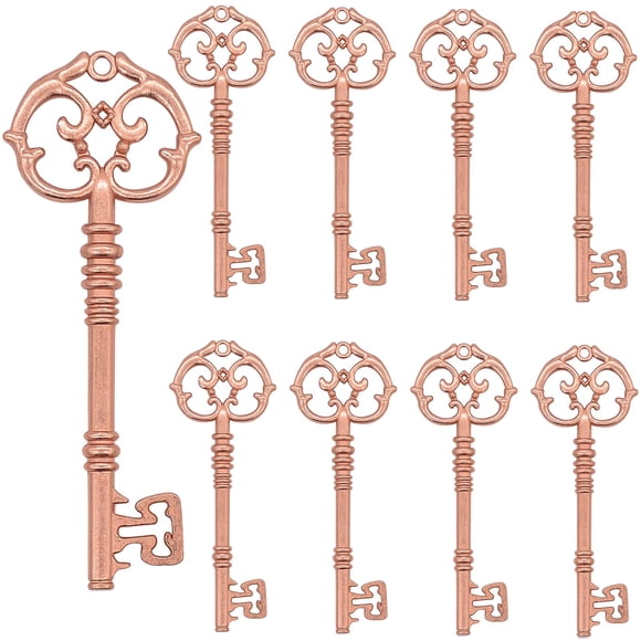 Llaveros vintage Aokbean, 20 unidades, metal, 8 cm, oro rosa