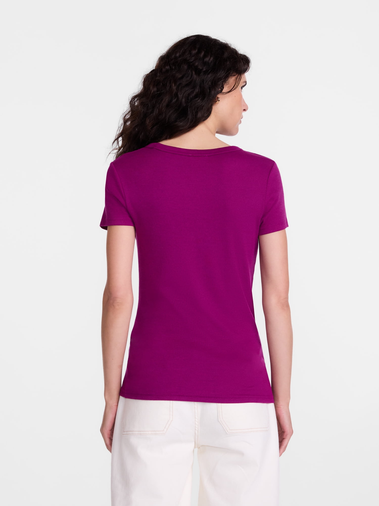 Scenario Women's Rib Tee with Short Sleeves, Sizes XS-XXXL