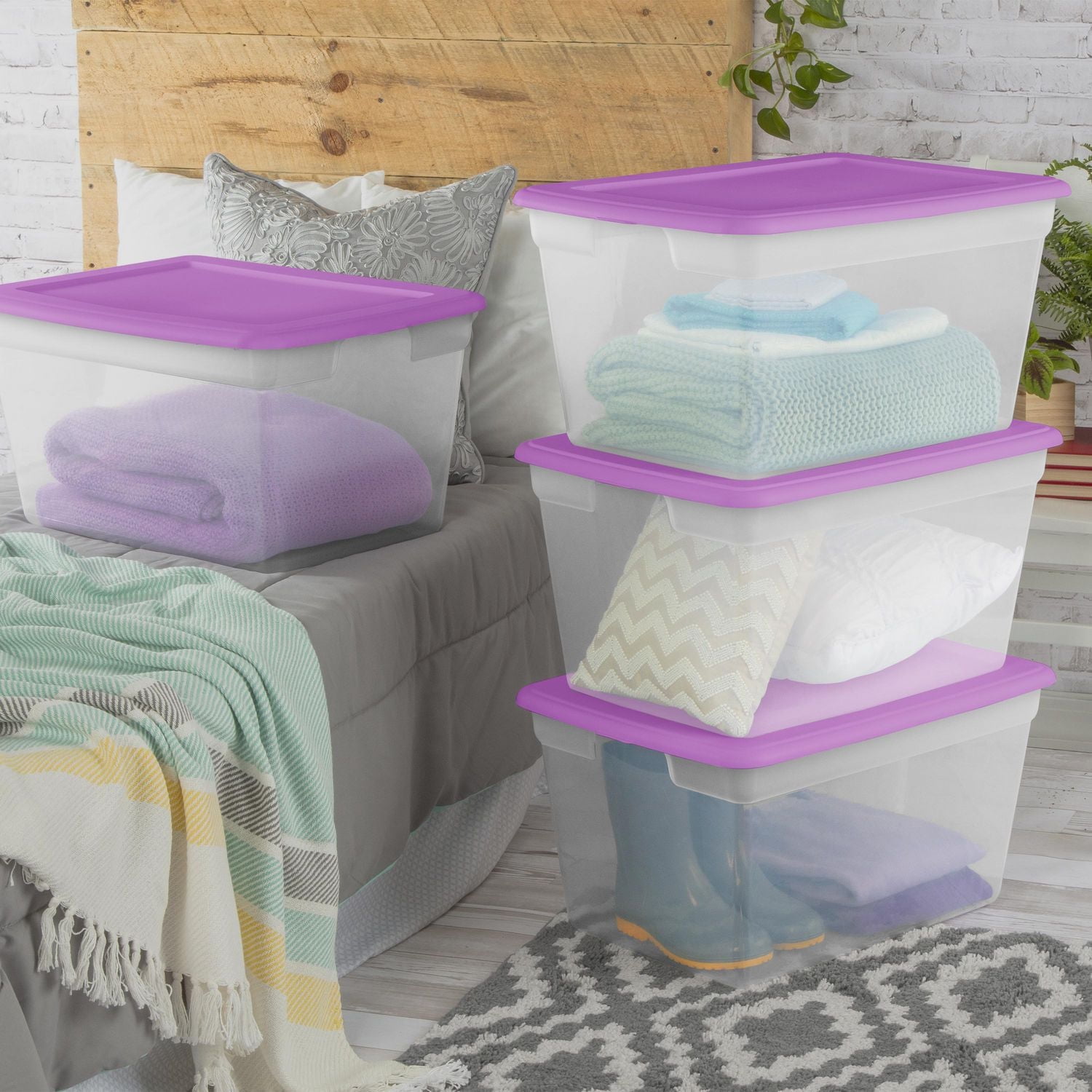 Sterilite 55L Storage Box - Purple