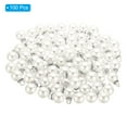 thumbnail image 3 of Unique Bargains Pendentifs Perles Factices 14 mm, Lot de 100 Perles Rondes Imitation Perle avec Strass, Argent Blanc, 3 of 6