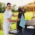 thumbnail image 6 of Lsque Turtle Premium Golf Towel - Ultra Absorbent and Quick Drying Microfiber Towel with Carabiner - Gift for Men -24" X 16", 6 of 8