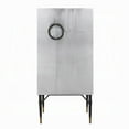 thumbnail image 2 of Wine Cabinet, Industrial Retro Chrome Metal, 65 Inch, Silver and Black, 2 of 3