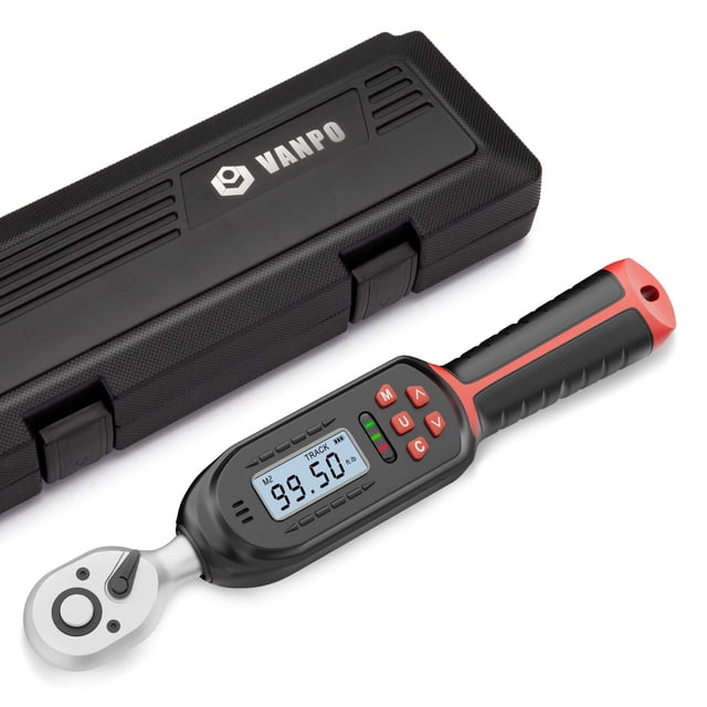 Llave dinamométrica digital VANPO con accionamiento de 3/8 pulgadas, 6,8-135 Nm ± 2% Acc