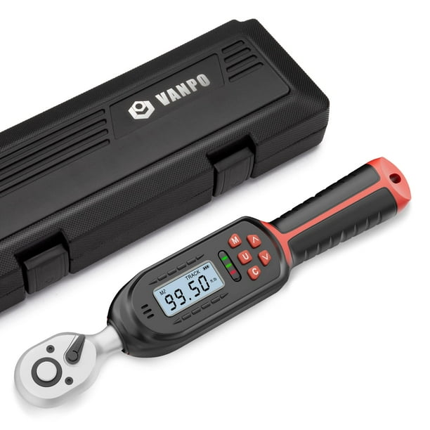 Llave dinamométrica digital VANPO con accionamiento de 3/8 pulgadas, 6,8-135 Nm ± 2% Acc