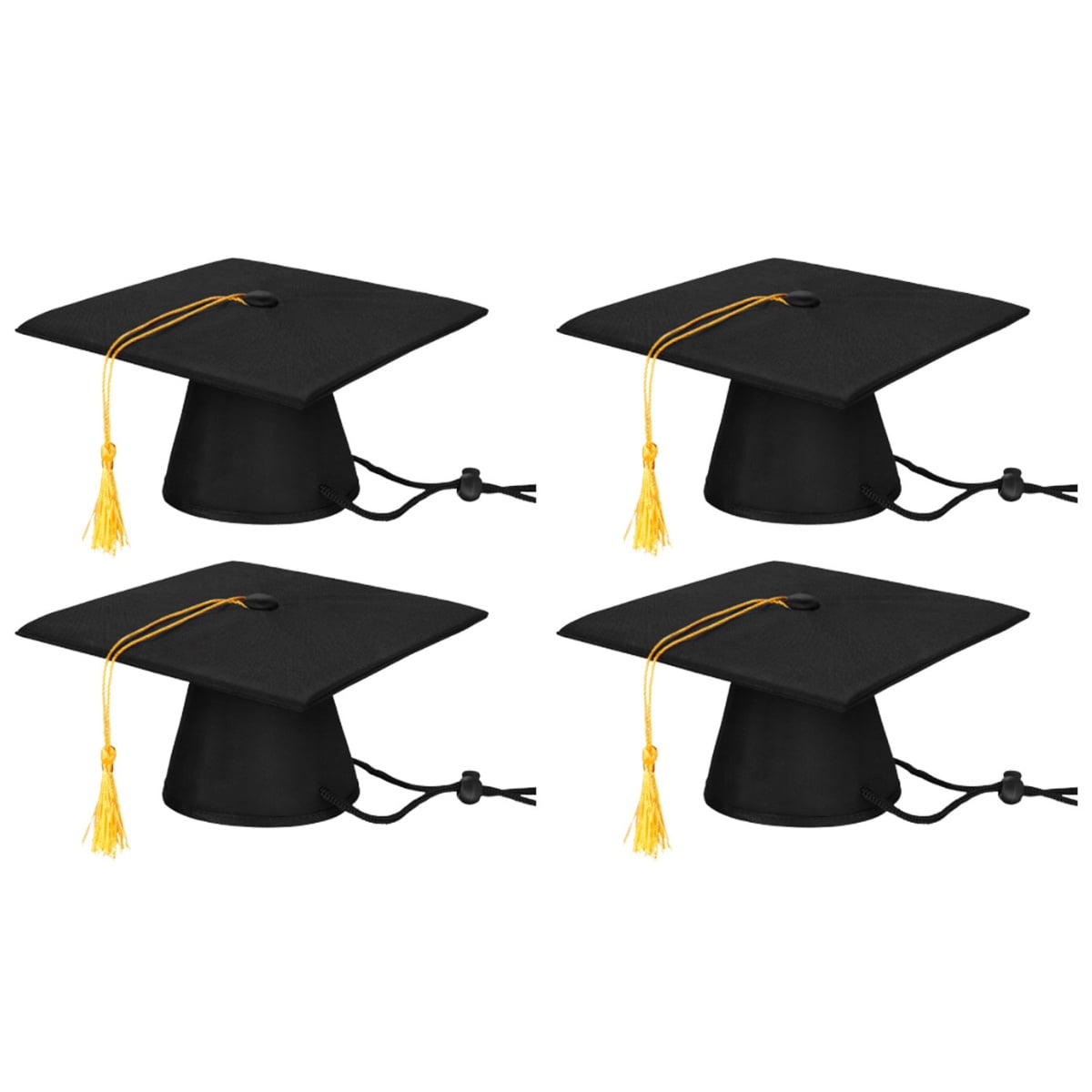 Tinksky 4 pcs Black Graduation Caps 