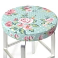 thumbnail image 3 of Balery Vintage Floral Fundas de asiento para taburete de bar redondo de tela de terciopelo ajustables que protegen de arañazos y manchas para sillas de 14 a 17 pulgadas.-12 inch, 3 of 7
