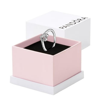 Pandora Sparkling Wishbone Heart Ring - 199302C01-54