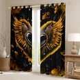 thumbnail image 2 of Feelyou Romantic Love Heart Curtains Pack of 2 (42x84 Each), Angel Wings Curtains Blackout, 2 of 6