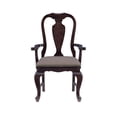 thumbnail image 3 of Linon Adrian Arm Chair Grey Upholstered Seat with Frame in Dark Brown Beechwood, 3 of 9