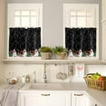 Black Christmas Kitchen Curtain 2 Panels Tiers Curtains 36 Inch Length