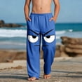 thumbnail image 2 of Casual Beach Pants for Women with Pockets Printed Drawstring 100%Polyester 1 Pc, 2 of 9