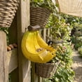 thumbnail image 4 of Kugisaki Resin Tree Mounted Bird Feeder Creative Banana Shaped Bird Feeder for Outdoor Garden Patio Decor, 4 of 7