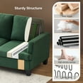 thumbnail image 3 of Ktaxon 83" Sofa with 3 Seater, Faux Suede Couch with Deep Seat, Ergonomic Design, Removable Cushions for Living Room Bedroom Office, Dark Green, 3 of 8