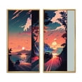 thumbnail image 2 of Designart "Journey Toward the Setting Sun II" Sunset Framed Wall Art Set Of 2 - Pink Landscapes Framed Canvas Set For Living Room Decor, 2 of 7