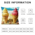 thumbnail image 5 of Autua Ice Cream Cones Beach Starfish Graphic Decorative Throw Pillow Cover for Home Couch Living Room Bed Sofa - Summer Theme Pillow Case 1PC 18x18in, 5 of 5