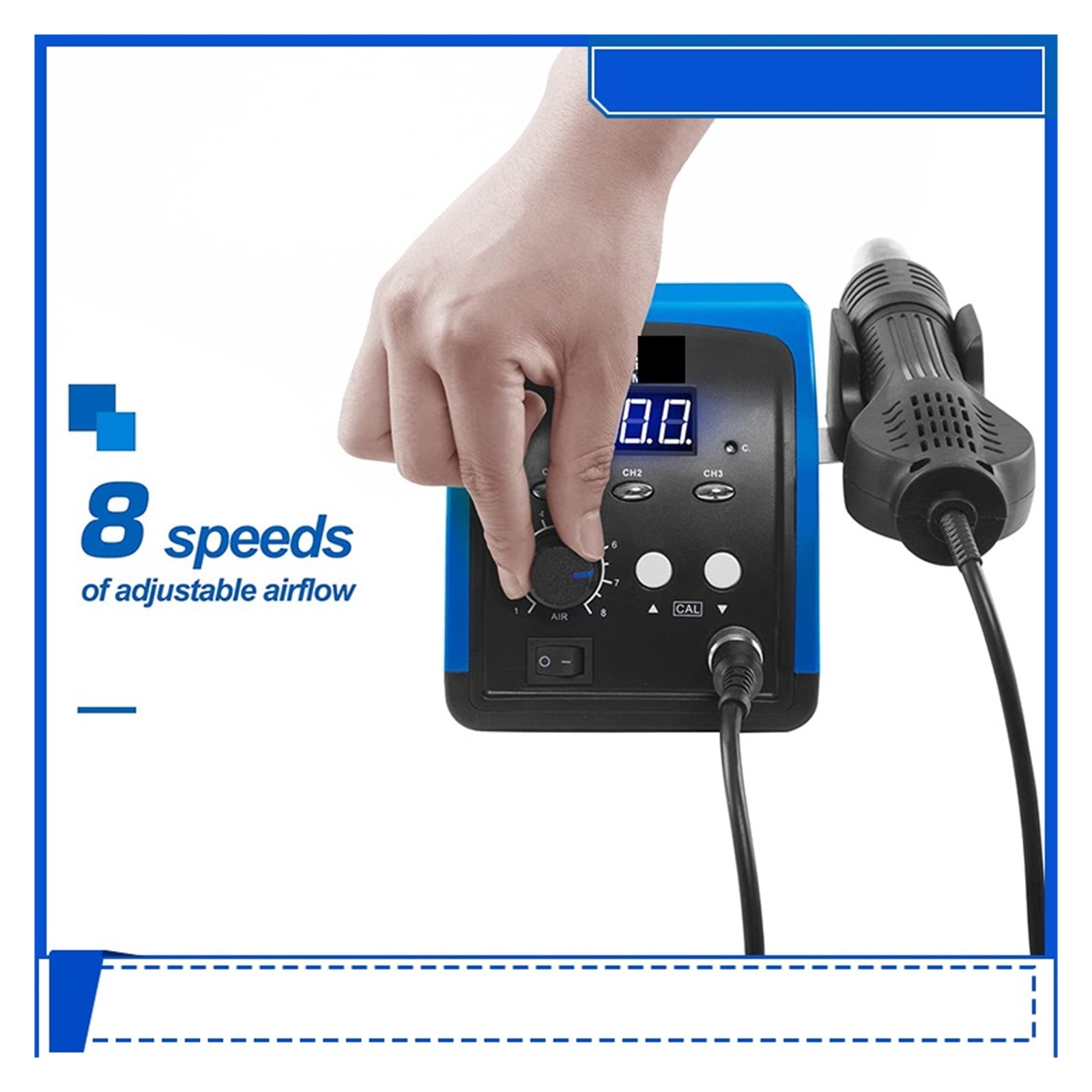 Digital Display Heat Gun  Hot Air Rework Station Prostormer with 3 Sets Stored Temperature  for Electronics Repairing ,Variable Temperature