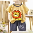thumbnail image 4 of mgoYE Baby Boy Summer Clothes Baby Boy Summer Outfits Short Sleeve T-Shirt + Jogger Shorts Set 2Pcs|Yellow 3-6 Months, 4 of 4