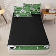 thumbnail image 4 of Homewish Letter A Monogrammed Zipper Twin Comforter Sets with Fitted Sheet and 2 Pillowcases,Green White Black Zipper Bedding Set For Soccer Lovers,Black Reversible,4-Piece, 4 of 7