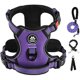 thumbnail image 1 of wonima02 No Pull Dog Harness for Small Dogs, Dog Vest Harness with Leash, Safety Belt and Storage Strap, Fully Adjustable Harness, 360° Reflective Strip, Soft Handle (Purple, XS), 1 of 1