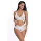 thumbnail image 2 of Conjunto de ropa interior de malla de encaje para mujer, lencería sexy, ropa de dormir, ropa de dormir, blanco, S Inevent XX000073-03, 2 of 7