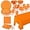 Orange, variant on 229PCS Orange Party Supplies Set Paper Disposable Plates Cups Plastic Spoons Forks Knives Orange Napkins for 30 Guests Disposable Party Dinnerware Sets for Wedding Birthday Parties