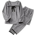 thumbnail image 4 of MVRLSH Fall Pajamas Women Winter Flannel Pajama Set Coral Fleece Fabric Thickened For Warmth With Popular Aesthetic Cozy Loungewear & Sleepwear Gray L, 4 of 4