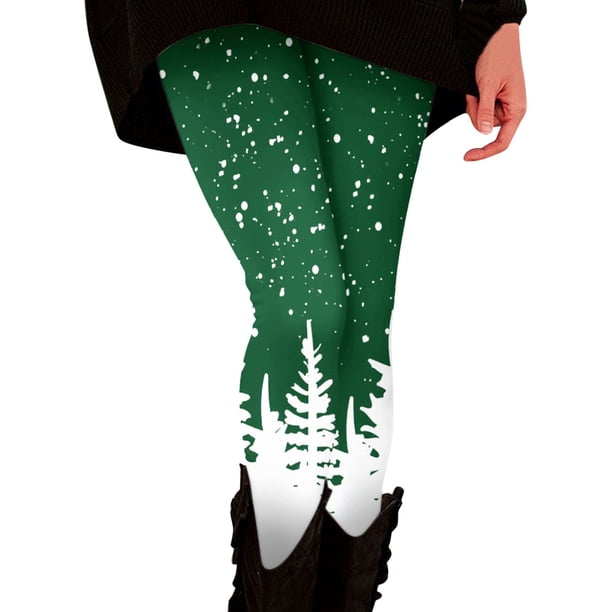 Gibobby Medias Termicas Afelpadas de Forro Polar Leggings estampados cómodos informales para mujer Pantalones largos de yoga(Verde,G)