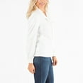 thumbnail image 3 of Womens L/XL White Brushed Jersey V-Neck Tie Front Blouse by Howard's, 3 of 4