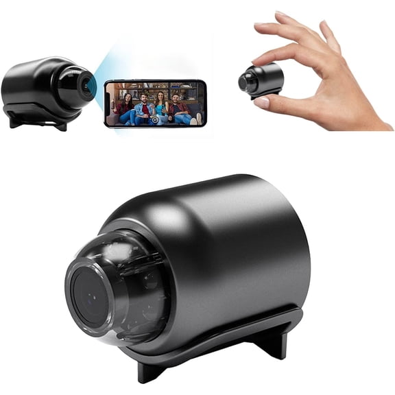 Mini Full HD Security Camera, 1080P HD Mini WiFi Wireless Hidden Camera, 160° Wide Angle, Compatible with Android and iOS for Baby Room, Home Office