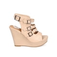 thumbnail image 2 of New Women Nature Breeze Penny-03 Leatherette Peep Toe Slingback Wedge Sandal Sz, 2 of 5