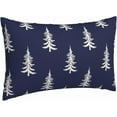 thumbnail image 5 of Christmas Pillow Covers 12x20 Inch Set of 2 Navy Blue Cream Christmas Tree Decor Throw Pillows Winter Xmas Holiday Outdoor Lumbar Cushion Cases for Couch Bed Decorations, 5 of 5
