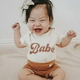 thumbnail image 4 of Lovebay 3Pcs Newborn Baby Girls Short Sleeve Summer Outfits Tops +Shorts +Headband 0-2T, 4 of 7