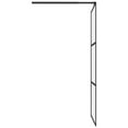 thumbnail image 5 of vidaXL Walk-in Shower Wall 31.5"x76.8" Frosted ESG Glass Black, 5 of 6