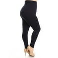 thumbnail image 4 of Women High Waist Compression Leggings Strechy Tommy Contorl Leggings - Navy, Plus, 4 of 6