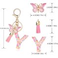 thumbnail image 2 of LAICAIW Porte-Clés Lettre Initiale Alphabet Mode Pendentif Papillon à Pampilles pour Sac à Main Femme Fille, 2 of 7