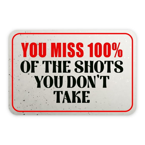 Classic Framed Plus You Miss 100% of the Shots You Don’t Take Door or Wall Sign | Funny Sporty Teen - Small
