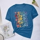 thumbnail image 2 of Camisetas de Verano de Mujer Pequeña Flor Impresa Cuello Redondo Manga Corta Superior, Verano Superior de las Mujeres, 2 of 8