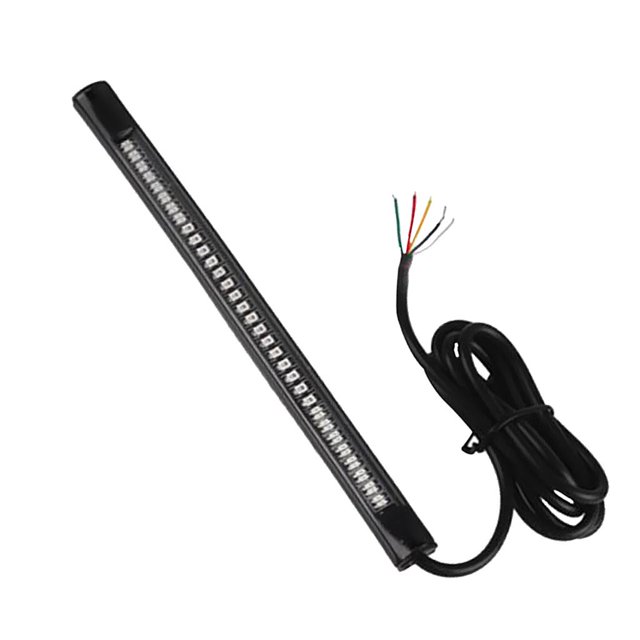 Tira de luz de motocicleta 48LED flexible, freno trasero, de matrícu, señal , barra de lámpara Baoblaze Pon la luz de cruce