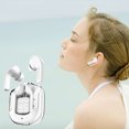 thumbnail image 3 of Wireless Earbud Bluetooth 5.3 Headphones 2H Playtime Stereo Bass Ear Buds,in-Ear Earphones,Crystal Earbuds,Transparent Digital Display Wireless Bluetooth with Charging Bin, 3 of 5