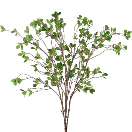 Topboutique Faux Stems Artificial Branches,3 Pcs 40'' Faux Branches Greenery Plant Stems,Realistic Ficus Branches,Fake Green Fake Plant Eucalytus Branches for Wedding Home Decoration