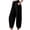 Black, variant on jinghuiyue Womens Yoga Pants Casual High Waist Wide Leg Elastic Drawstring Capri Palazzo Lounge Trousers with Pockets L