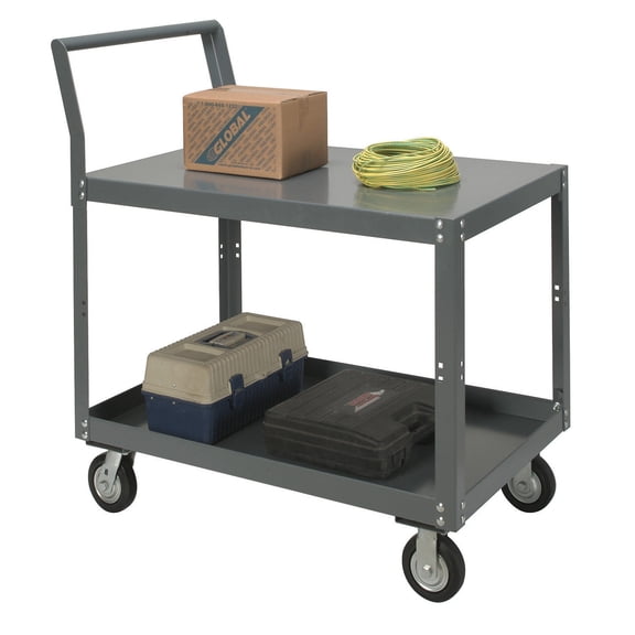 Two Shelf Unassembled Heavy Duty Service Cart, 1200 Lb. Capacity, 48"L x 24"W x 27"H