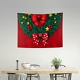 thumbnail image 2 of PRATYUS Christmas Wreath Tapestry Wall Hanging Bow Stars Print 40*30in, 2 of 5