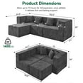 thumbnail image 3 of BEHOST 102.5" L Shaped Sectional Couches for Living Room, Chenille Cloud Sofa with Ottoman and 4 Pillows, Dark Gray, 3 of 9