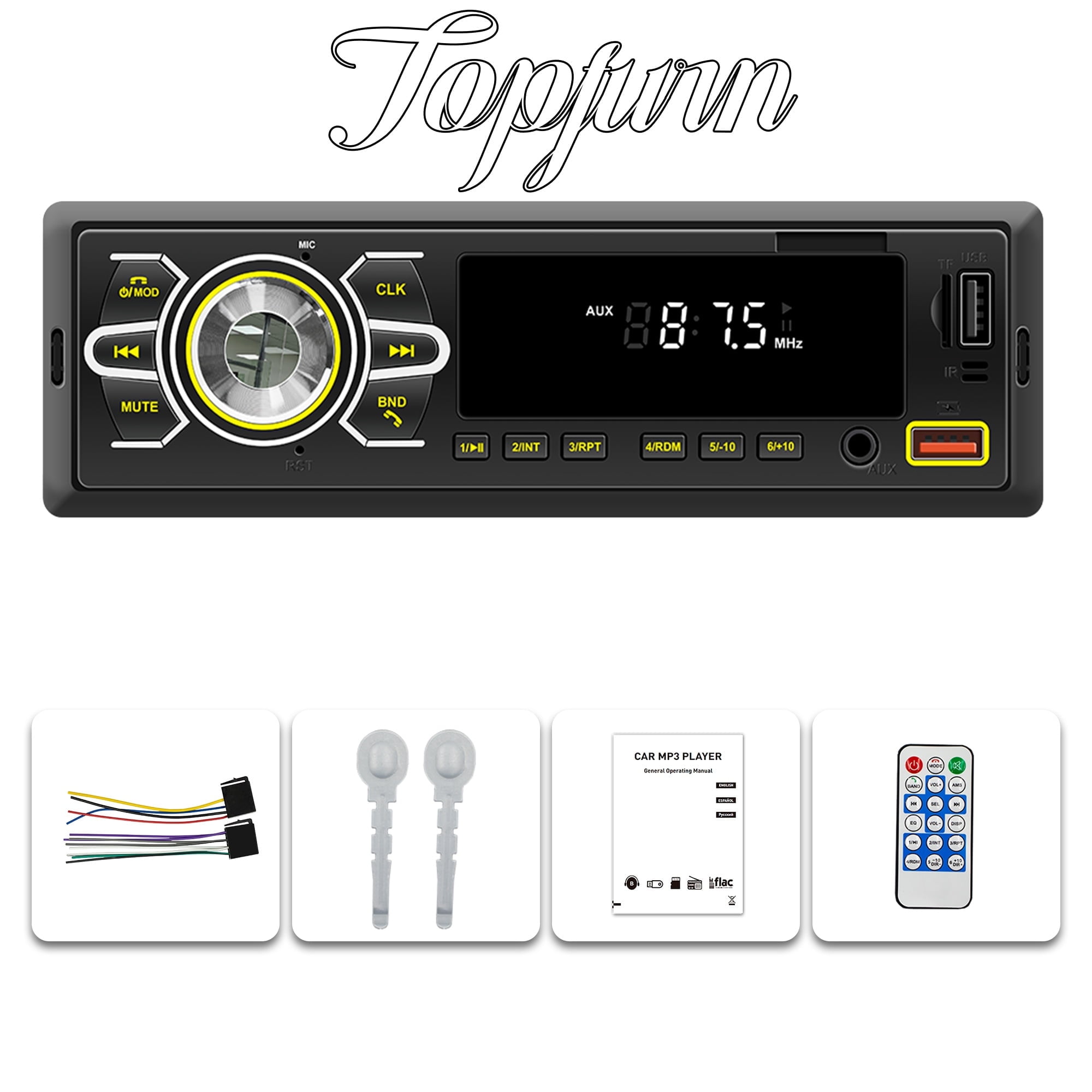 Power Acoustik Single DIN Car Stereo, Head Unit Audio Radio