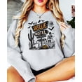 thumbnail image 4 of The Skellie Hotel Halloween Sweatshirt for Women, Men and Youth Crewneck Gray Sweatshirt Adult Medium, 4 of 4